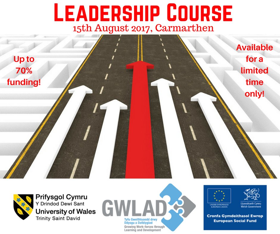 UWTSD_GWLAD's tweet photo. Looking to develop your leadership skills? Register now for our leadership course and access up to 70% funding! #leadership #wbl #business https://t.co/46Ui1PWyrm