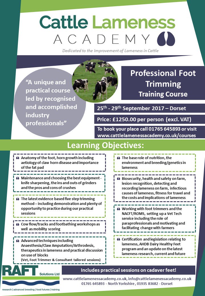 We're excited to announce CLA's Professional Foot Trimming course! Sept 2017 #smallgrouplearning #practicalcourse Call now to book!