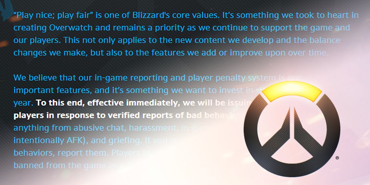 Overwatch Reporting And Penalty System Improvements Are On The Way Learn More T Co Ycshyg4hug