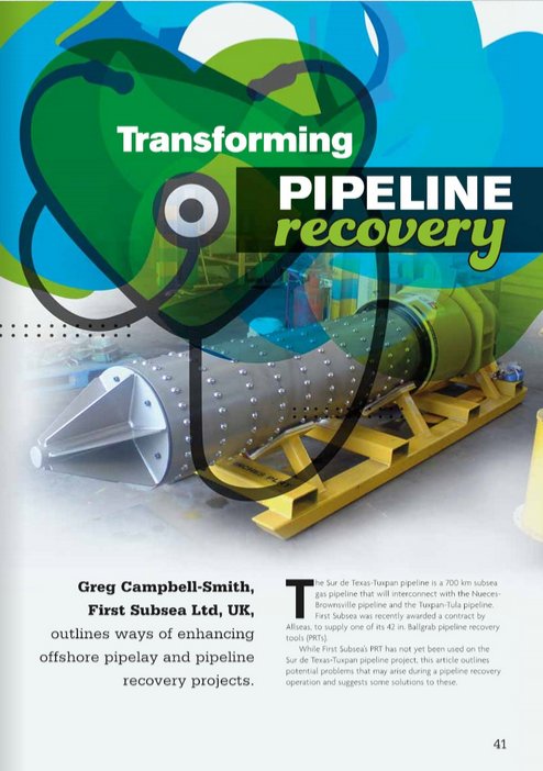 FirstSubsea's tweet photo. Check out July's Issue of World Pipelines, where you will find First Subsea's article on 'Transforming Pipeline Recovery' https://t.co/jShMn9lQlb