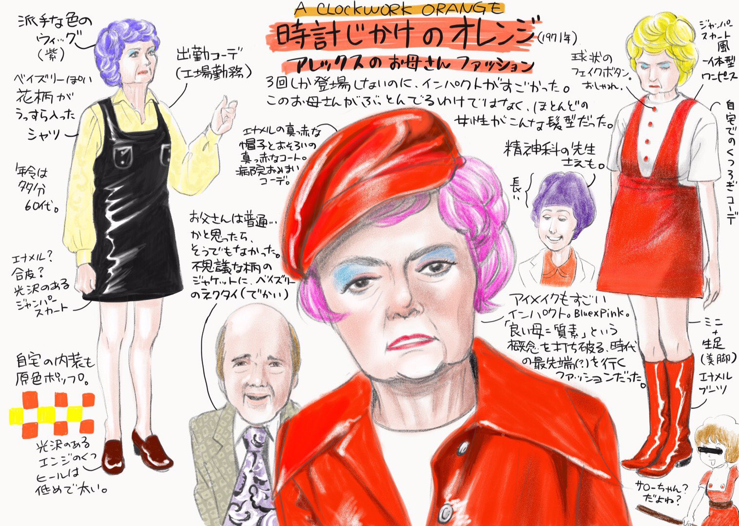 ミヤモトヨシコ 時計じかけのオレンジ初見 アレックスのお母さんのファッションがインパクトありすぎたので イラストにしてみました 時計じかけのオレンジ T Co 01xyjpttdd Twitter ミヤモトヨシコ 時計じかけのオレンジ初見 アレックスのお母さんのファッションがインパクトありすぎたので イラストにしてみました 時計じかけのオレンジ T Co 01xyjpttdd Twitter