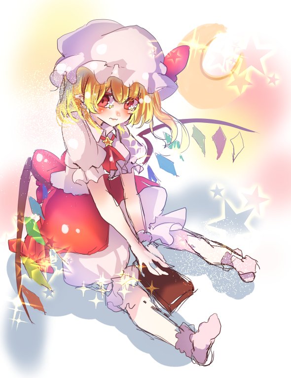 フランドール・スカーレット 「#深夜の真剣お絵描き60分一本勝負本を読んであげてください 」|水ラピのイラスト