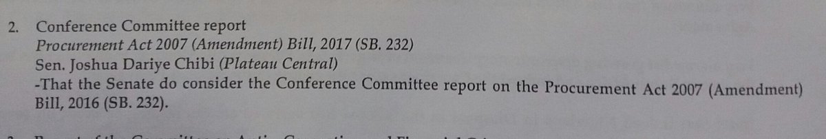 Welcome to a new Legislative day in the Senate. Senate President Bukola Saraki takes the official prayer, leads the chamber into today's proceedings.