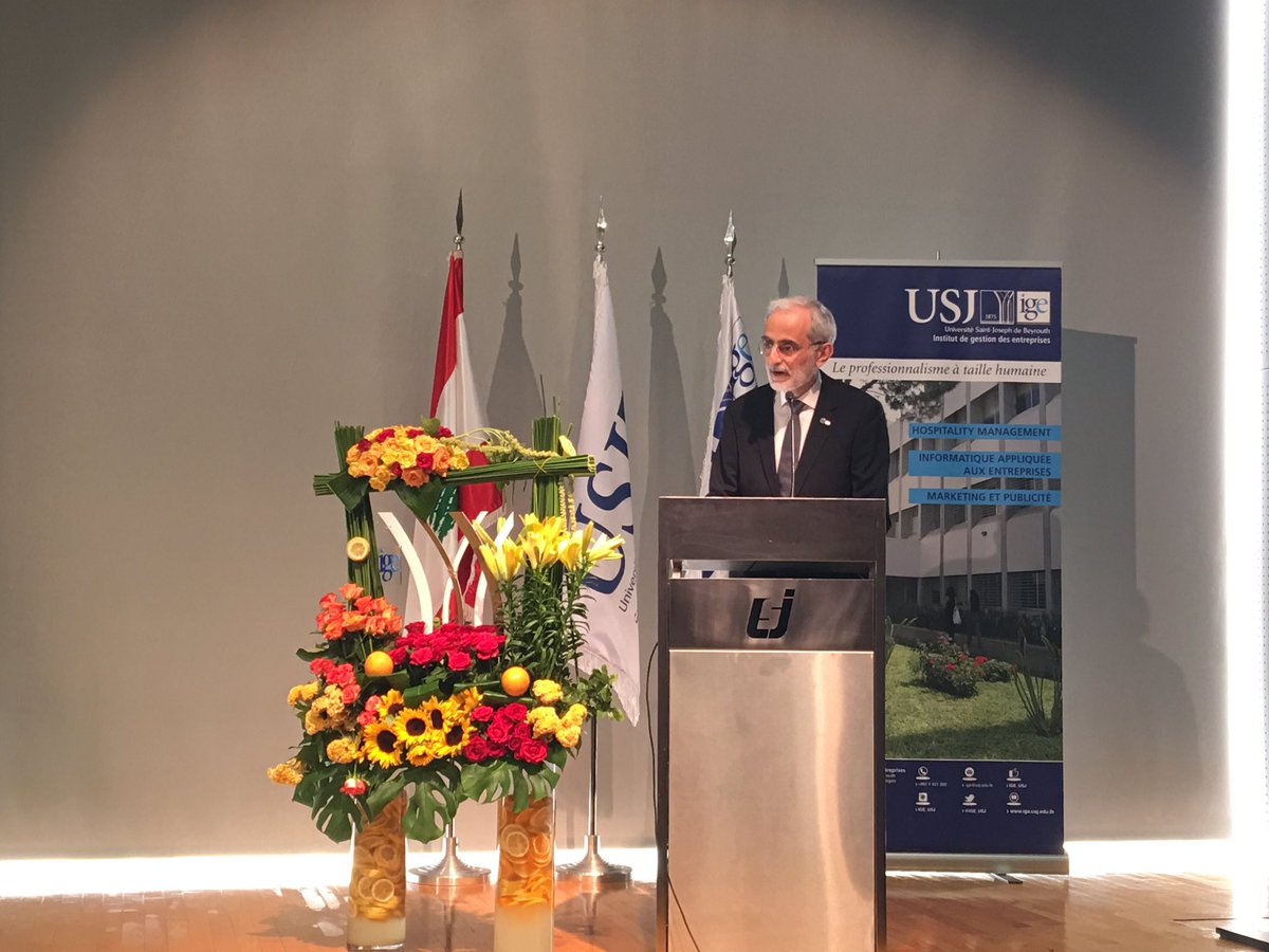 USJLiban's tweet photo. #HappeningNow at #CIS #USJLiban-
Ceremony of launching new master’s degrees by the Institute of Business Management @IGE_USJ https://t.co/lhmK3TpDTp