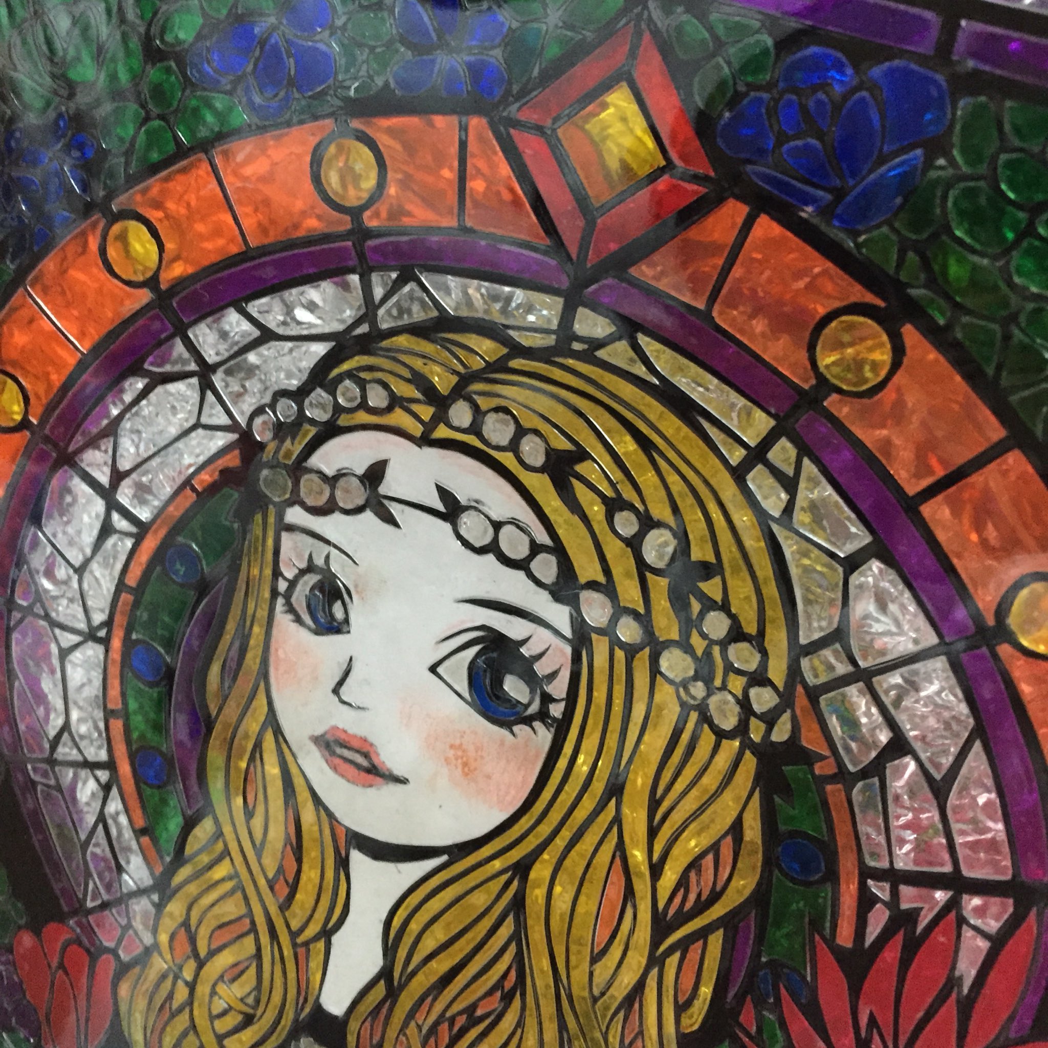 多色ステンドグラス風アート作品 ステンドグラス風アート 絵画 Gabriel Art Garden M 通販