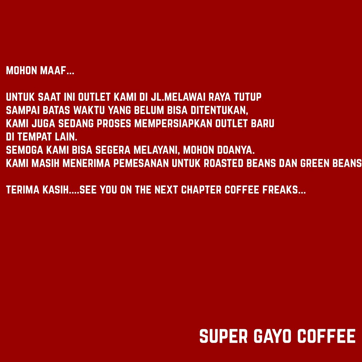 SuperGayo's tweet image. See you on the next chapter coffee freaks...