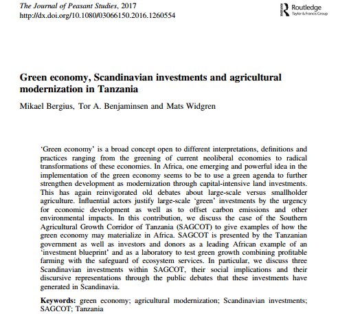 MikaelBergius's tweet photo. Read our @Peasant_Journal article on Scandinavian agri-investments & modernization in Tanzania- #SAGCOT #spatialfix https://t.co/HORIxtCHZL https://t.co/Jt1Uqqh2ds