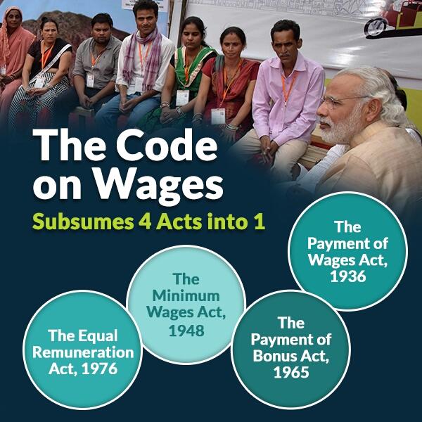 RukhmangadA's tweet photo. The #CodeOfWages Subsumes 4 Acts into 1. @narendramodi
#NMApp https://t.co/7ws8kRM7s5