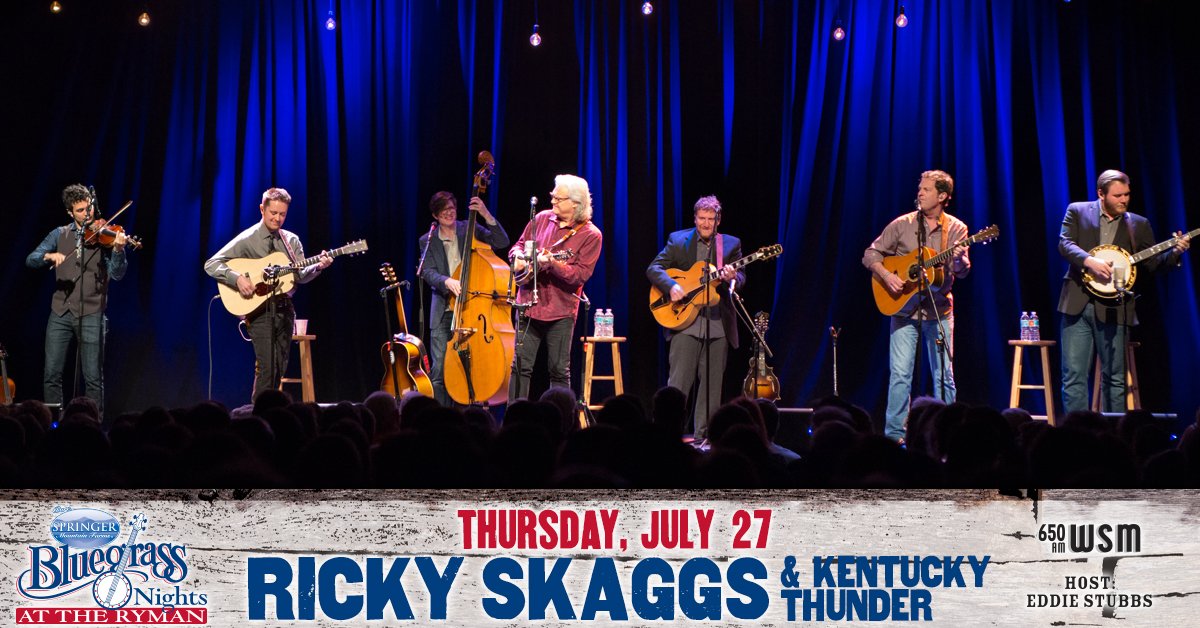 TONIGHT! Catch the finale of #BluegrassNights @TheRyman with #OpryMember @RickySkaggs! ryman.com/bluegrass