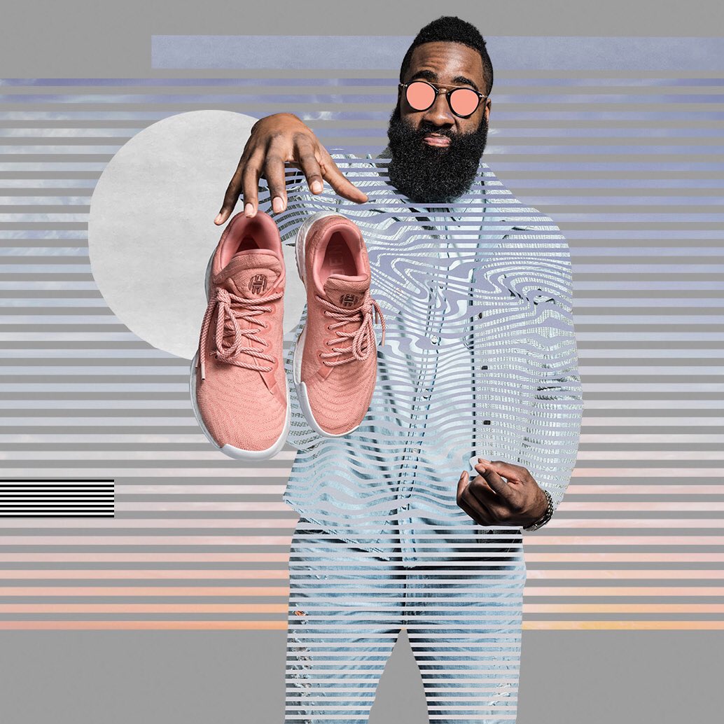 #HardenLS Sweet Life drops nationwide today! 🔥  ✔️ Pink Primeknit upper with gold accents  ✔️ Full-length BOOST https://t.co/vyXpEPgE6a