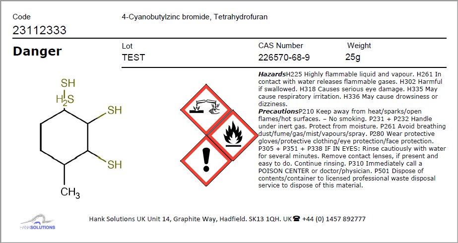 HankSolutions's tweet photo. Chemical structures on CLP labels! Now available using the structure module on MyChemicalData #CLPLabels #GHSLabels 😎 https://t.co/gmyV50Ab0V