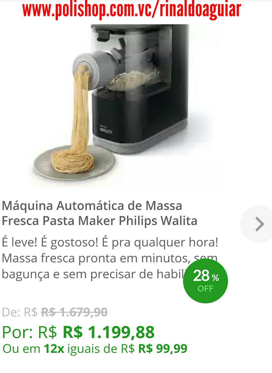 Dia dos pais, presenteie ele com uma super máquina de fazer macarrão, de um jeito fácil. Acesse o site abaixo ou ligue agora:(31)986483955
