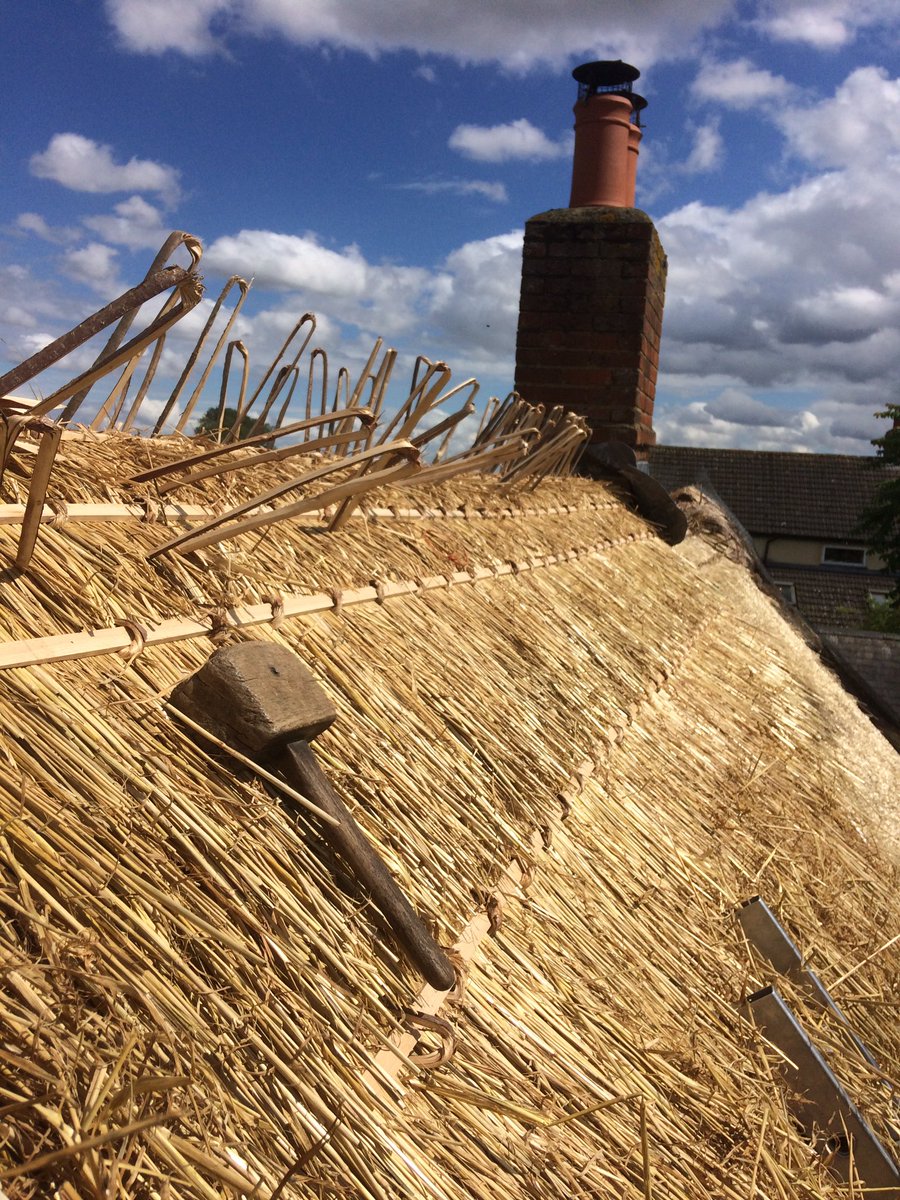 LdthatchingLee's tweet photo. Pegging down the ridge #ldthatching https://t.co/aWL5I09Zq6