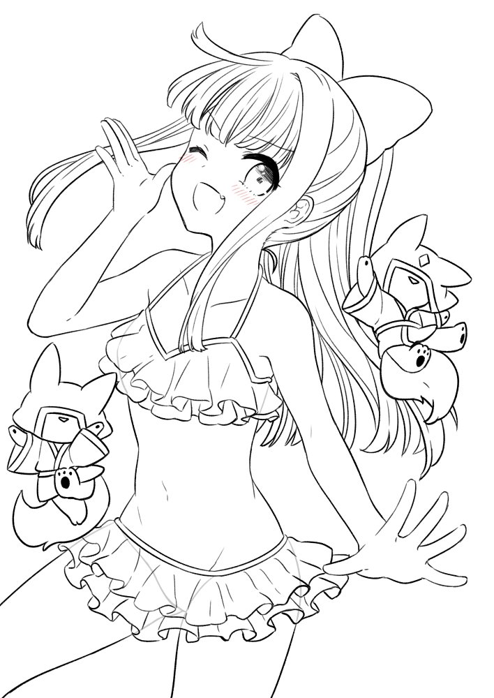 \とーのー♪/
犬山城ちゃん線画まで!
このサイズでよければお好きに塗り絵してください(*'ω`*) 