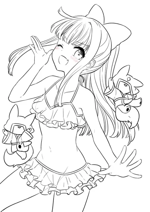 \とーのー♪/
犬山城ちゃん線画まで!
このサイズでよければお好きに塗り絵してください(*'ω`*) 
