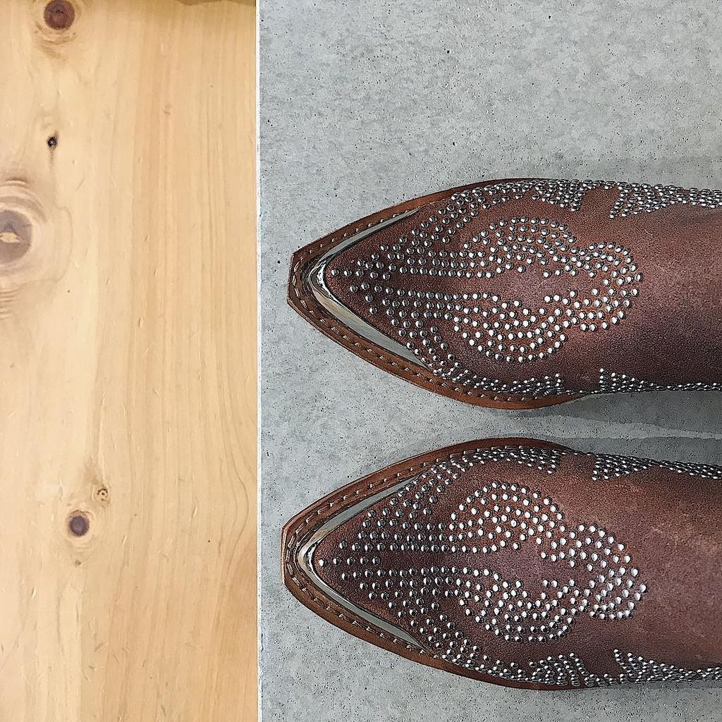AMO_STORE's tweet photo. Beautiful detail on our Jeffrey Campbell 'Oxnard' western ankle boot in tan distressed suede. 
Our SALE continues in store and online! https://t.co/Af11g612AU