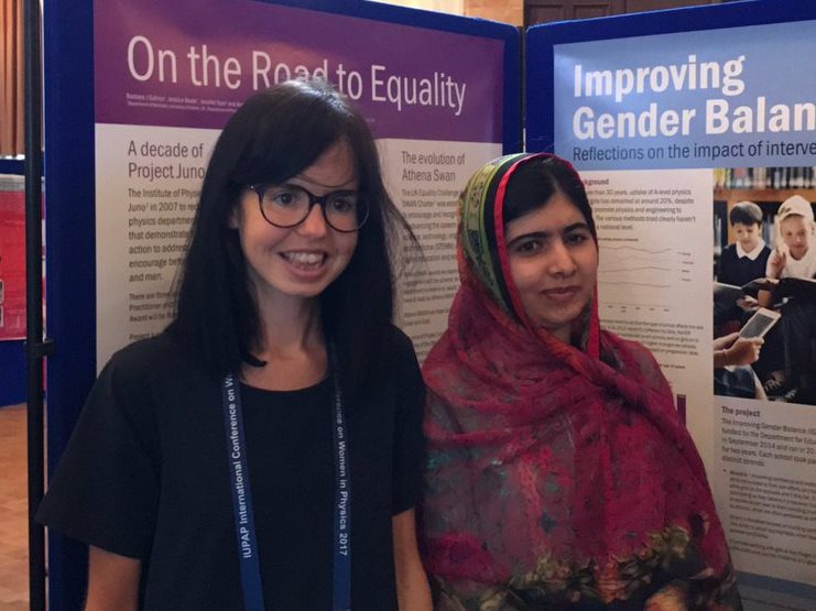 PhysicsWorld's tweet photo. Great dames: a tribute to the game changers at #ICWiP by @jesswade, including the inspirational @Malala https://t.co/2Wb7fB7uue https://t.co/nbUjks133A