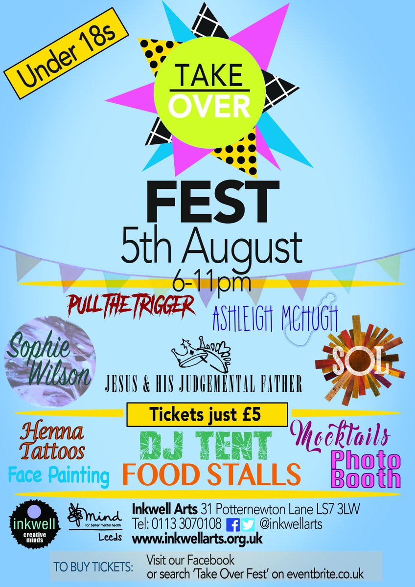 dariadoes's tweet photo. Young people of #Leeds - do not miss the Takeover Fest at @InkwellArts there's going to be so much going on! #ChapelAllerton #leedsyouth https://t.co/0PB9tBciQW