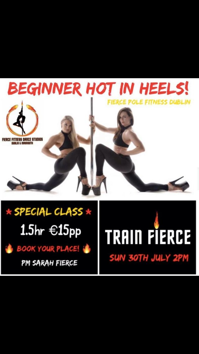 SarahFierceDub's tweet photo. This Sunday!! @FiercePoleDub #heels#choreography#allwelcome # 3spacesleft https://t.co/ZCfqvm9RHx
