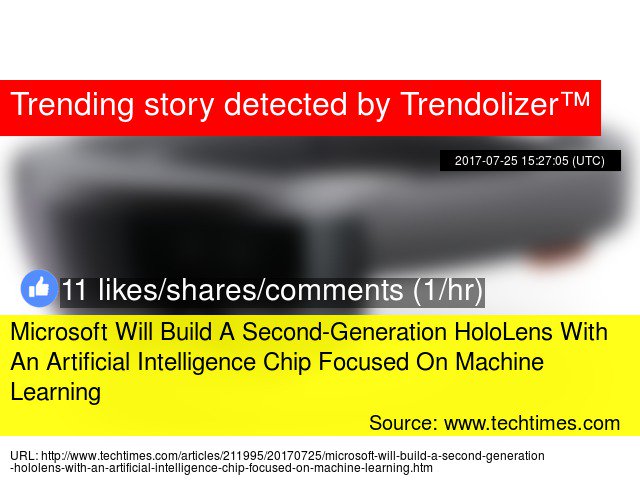 Virtualitizer's tweet image. #Microsoft Will Build A Second-Generation HoloLens With An #ArtificialIntelligenceChip Focused On... virtualreality.trendolizer.com/2017/07/micros…