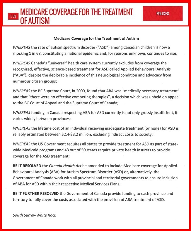 AutismRealityNB's tweet photo. @MattDeCourcey: On behalf of my adult autistic son this Frederictonian asks: Will Lib gov implement Lib #Wpg2016 #Medicare 4 #Autism policy? https://t.co/rpTDbAg8pU
