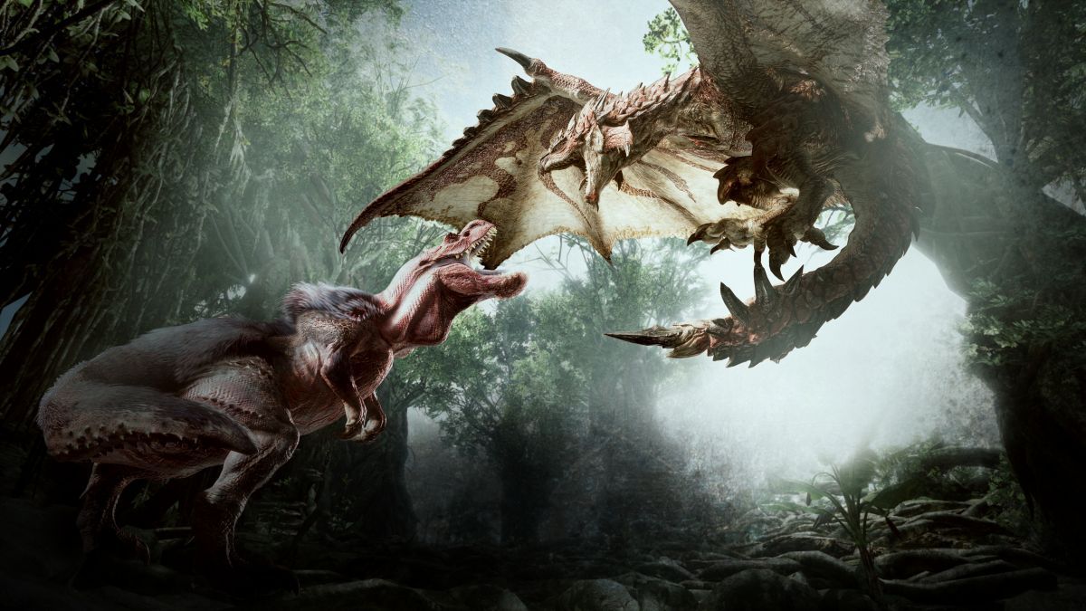 pcgamer's tweet photo. Monster Hunter: World has dropped a whopping 14 combat trailers: https://t.co/jM7TP5E4Gn https://t.co/7sEae9hgY4