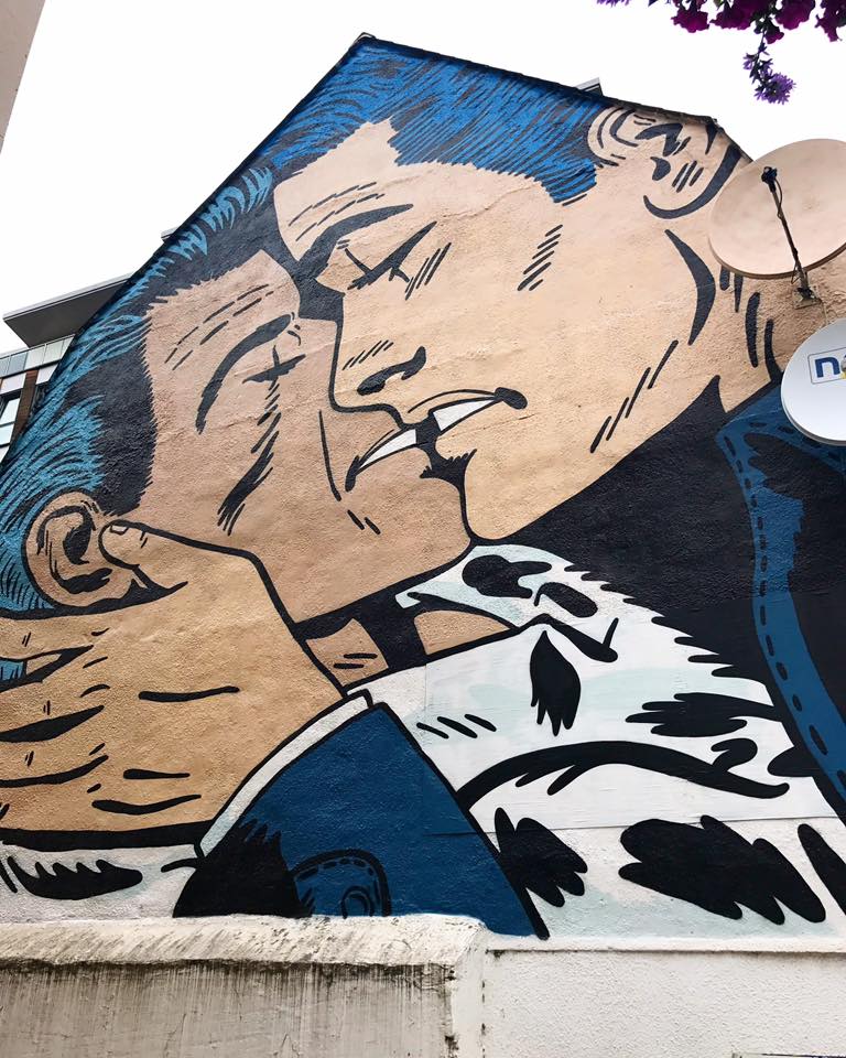 ImitateModern's tweet photo. Rich Simmons' new mural in Croydon #love #streetart #LGBTQ #london #pride #queermonth https://t.co/8F0FH7mgKl