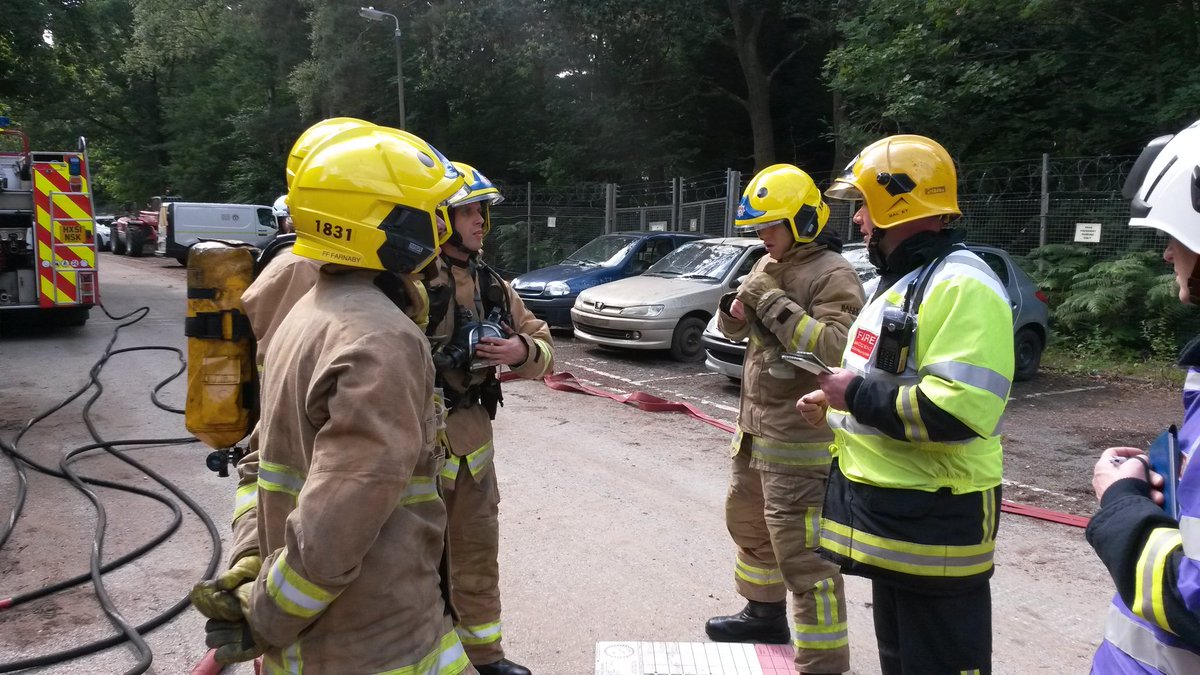 SMWinchester30's tweet photo. Recruits living as firefighters at Prince Philip Barracks. First incident of the day @Hants_fire https://t.co/zH1QG2RTKn