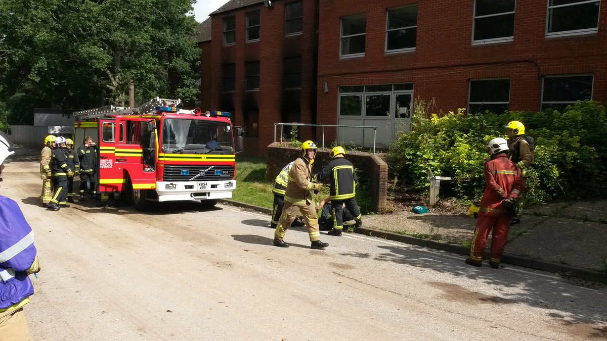 SMWinchester30's tweet photo. Recruits living as firefighters at Prince Philip Barracks. First incident of the day @Hants_fire https://t.co/zH1QG2RTKn