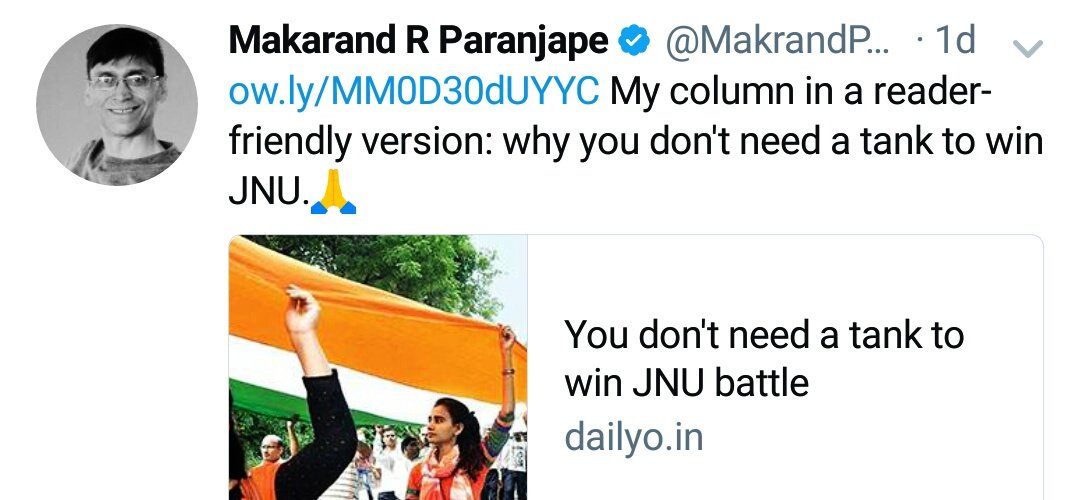 DrAdwitiya's tweet photo. @MakrandParanspe its not about winning JNU but 2 Stimulate Morals in Remembrance of Respected Role of #ArmedForces in 🇮🇳
#TankInJNU 👍
@adgpi https://t.co/6c8Xtldvuh