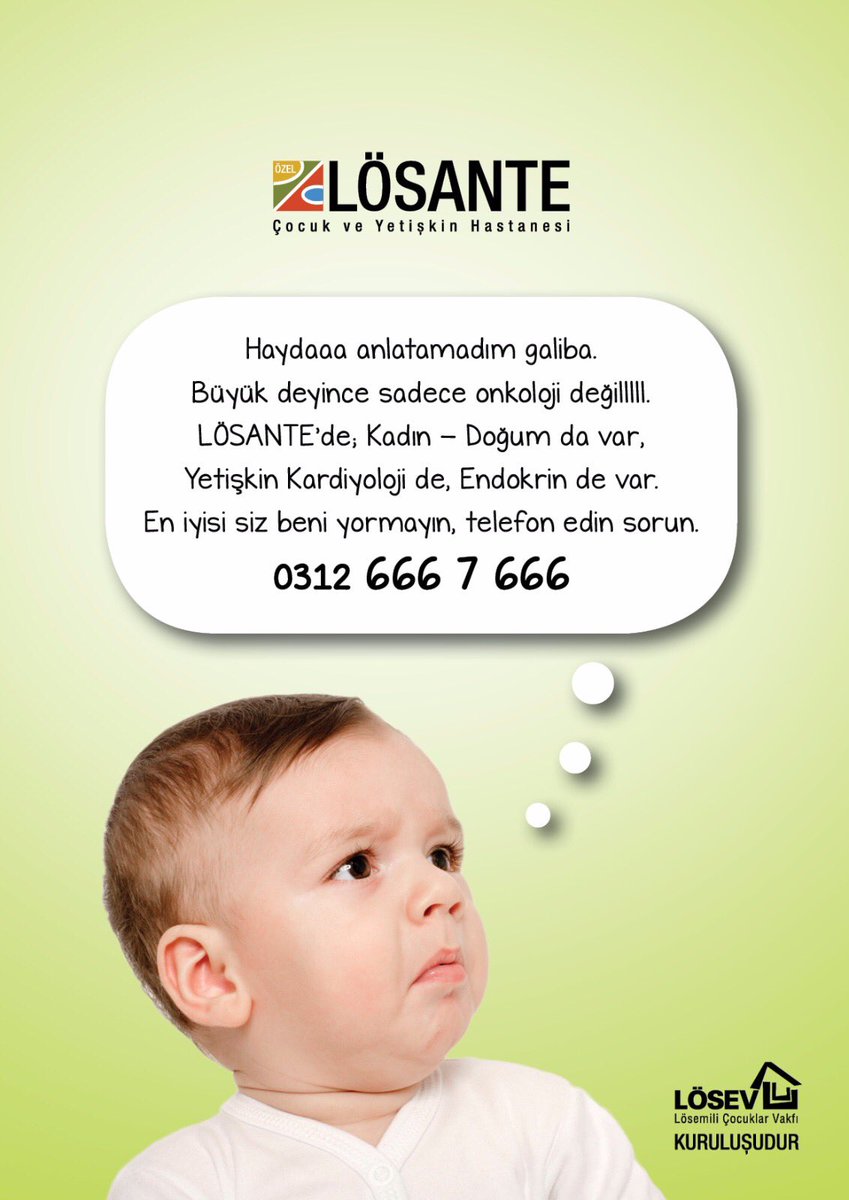 LÖSANTE Çocuk ve Yetişkin Hastanesi
➡️losante.com
☎️0312 666 7 666