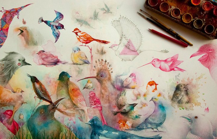 beartistbeart's tweet photo. Birds &amp; Bugs Dreamworld – Fantasy Illustration by Vorja Sánchez – Be ▲rtist – Be ▲rt Magazine https://t.co/1BbuLgRI31 https://t.co/DIyj1U5k38
