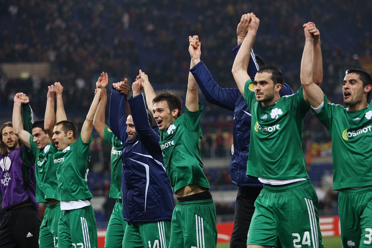 EuropaLeague's tweet photo. When Panathinaikos shocked Roma in the 2010 #UEL! 🇬🇷⚽️👌

Hit 💚 if you remember this... https://t.co/litGg8MRI9