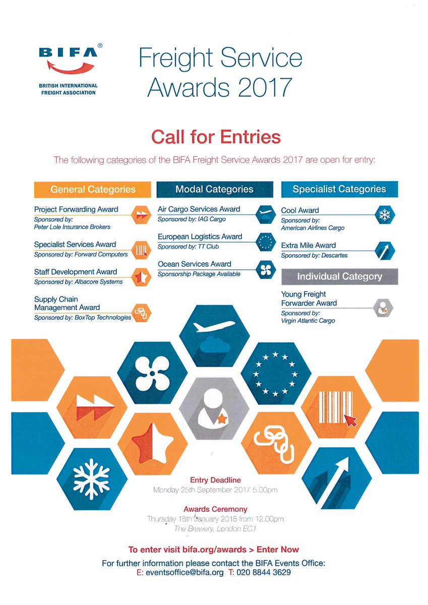 BIFA_Awards's tweet image. Calling BIFA Members - looking for recognition for what you do? Enter the @BIFA Awards to showcase your efforts. 8 weeks to deadline ⚓️✈️🚚⏰
