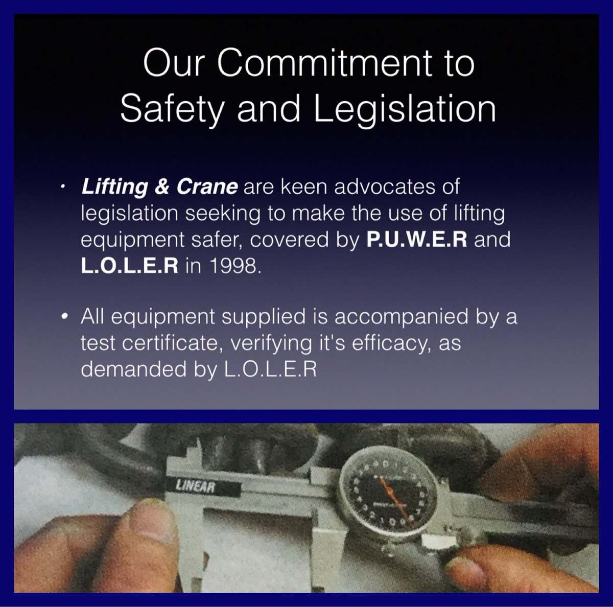 Think - Safety, Think - Inspection, Think - Samson Lifting &amp; Crane.
Regular servicing is imperative #Inspection #LOLER #Gloucestershire