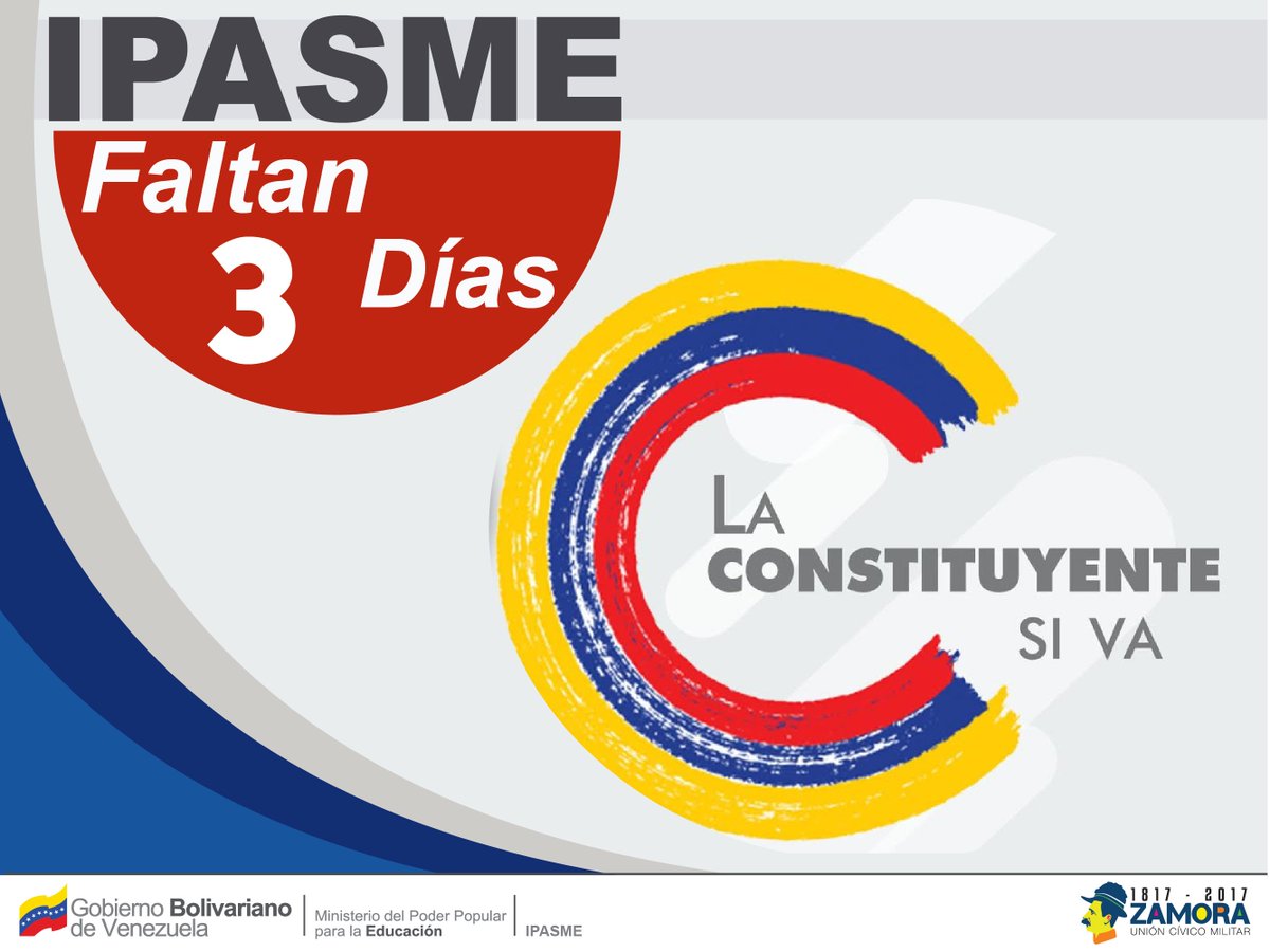 IpasmeOficial's tweet photo. Este #30Jul vamos todas y todos a votar solo faltan 03 días, La Constituyente ¡Sí va! #VenezuelaVotaEn3Días #ConstituyenteLluevaOTruene https://t.co/9Z3YaMaTUt