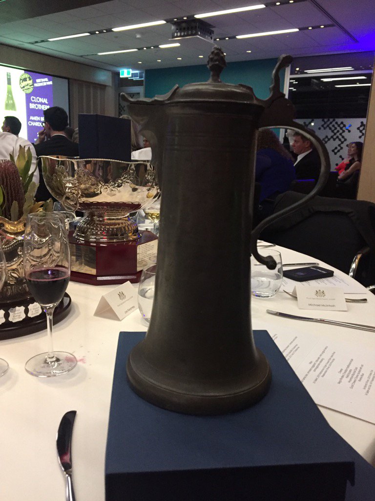 Whoa!!! 18th century jug from Evans family for Best Single Vineyard Wine. Wow. Feeling special