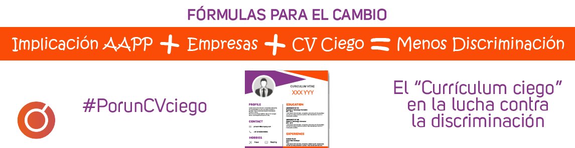 AreaEmpleoFSMLR's tweet photo. #PorUnCVCiego (sin nombre,foto,edad) para luchar contra la #discriminación en el acceso al #empleo. Por @innorbita https://t.co/IF5ZcuVAxs https://t.co/D1IbSLeycF