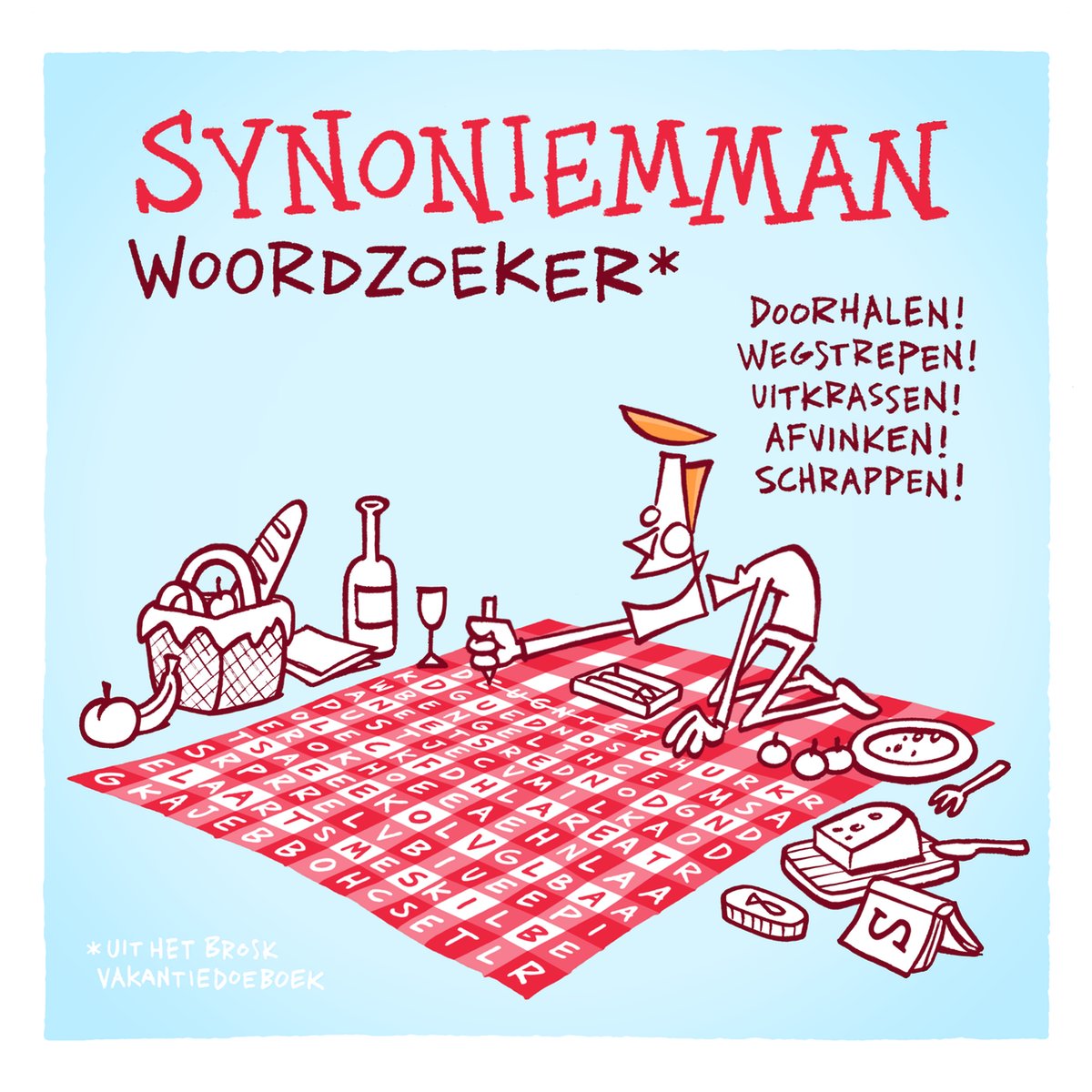 Help deze deugniet de 24 synoniemen te vinden! #woordzoeker #puzzel #vakantiedoeboek