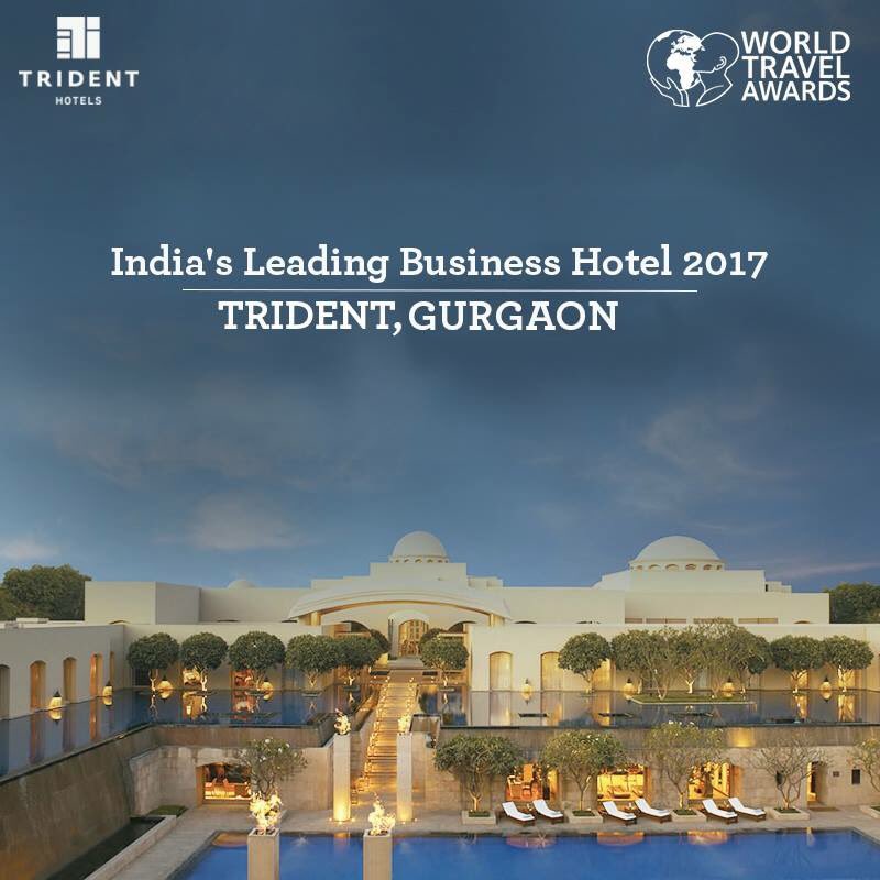 TridentHotels's tweet photo. We are pleased to announce that  @TridentGurgaon has been awarded ‘India’s Leading Business Hotel 2017’ award by World Travel Awards 2017. https://t.co/te07wynmw5
