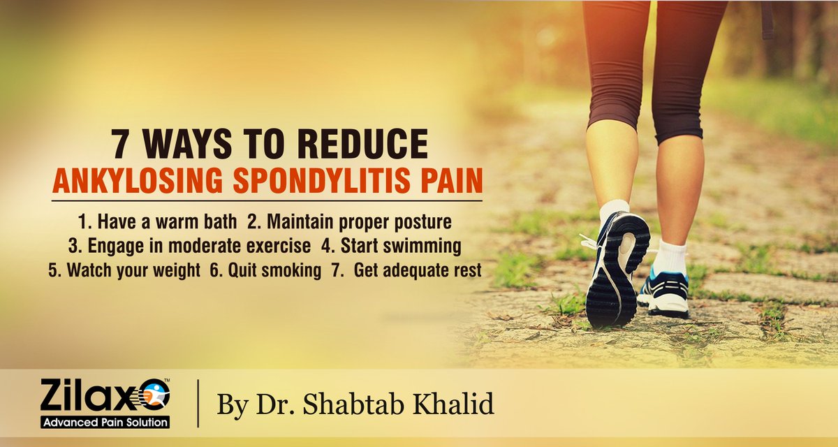 ZilaxoTweets's tweet photo. 7 #WaysToReduce #AnkylosingSpondylitis #Pain -
By Dr. Shabtab Khalid
https://t.co/YveMSmWBF0
#ZilaxoBlog
https://t.co/p2hYAFUhYc https://t.co/KVlW9xZtDK