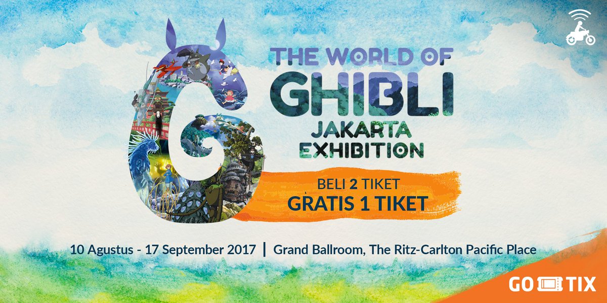 gojekindonesia's tweet photo. Cek GO-TIX untuk beli 2 GRATIS 1 tiket The World of Ghibli Jakarta Exhibition https://t.co/w4rw90exUO https://t.co/nb3afVsihb