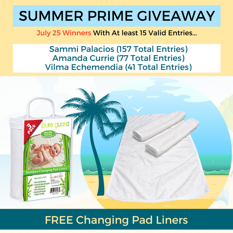 Swaddlez's tweet photo. Congratulations to Sam, Amanda and Vilma, the daily winners of FREE Changing Pad Liner last July 25 by accomplishing at least 15 entries.. https://t.co/SFzMbUHTtt