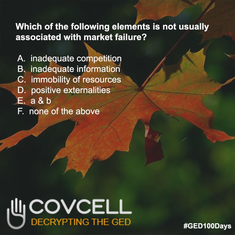 onsegoprep's tweet image. Practice Questions #GED Social Studies: Market Failure covcell.com/social-studies… #Covcell #GEDClass #getyourged #Adultlearners #AdultEdu