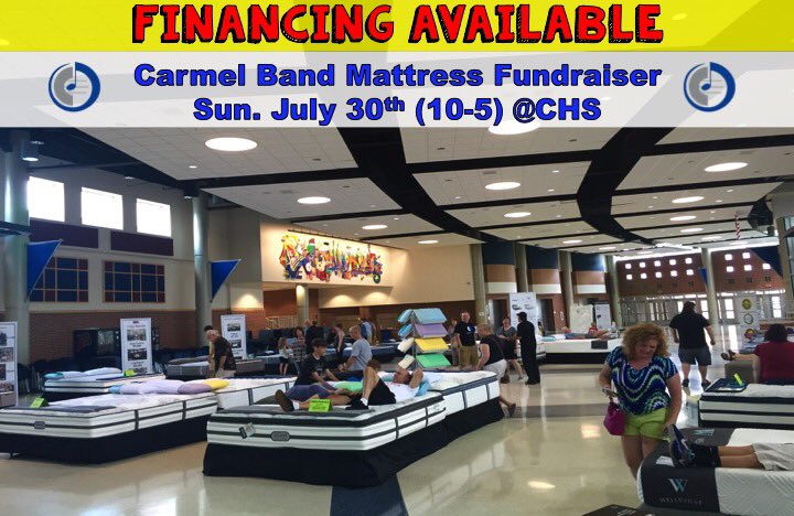 CFSINDIANA's tweet photo. Support the @CarmelBands THIS Sun. w/their #MattressFundraiser from 10-5 at CHS. Raising $ for a California trip! https://t.co/Y2K5BPj5NG