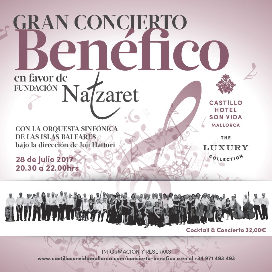 ResiBaleares's tweet photo. ¡Falta poco para el Gran Concierto Benéfico de la @OrqSimfIB a favor de la @FundNatzaret en el @CastilloHotel! ¡No te quedes sin entrada! https://t.co/SWWoJSbJBL