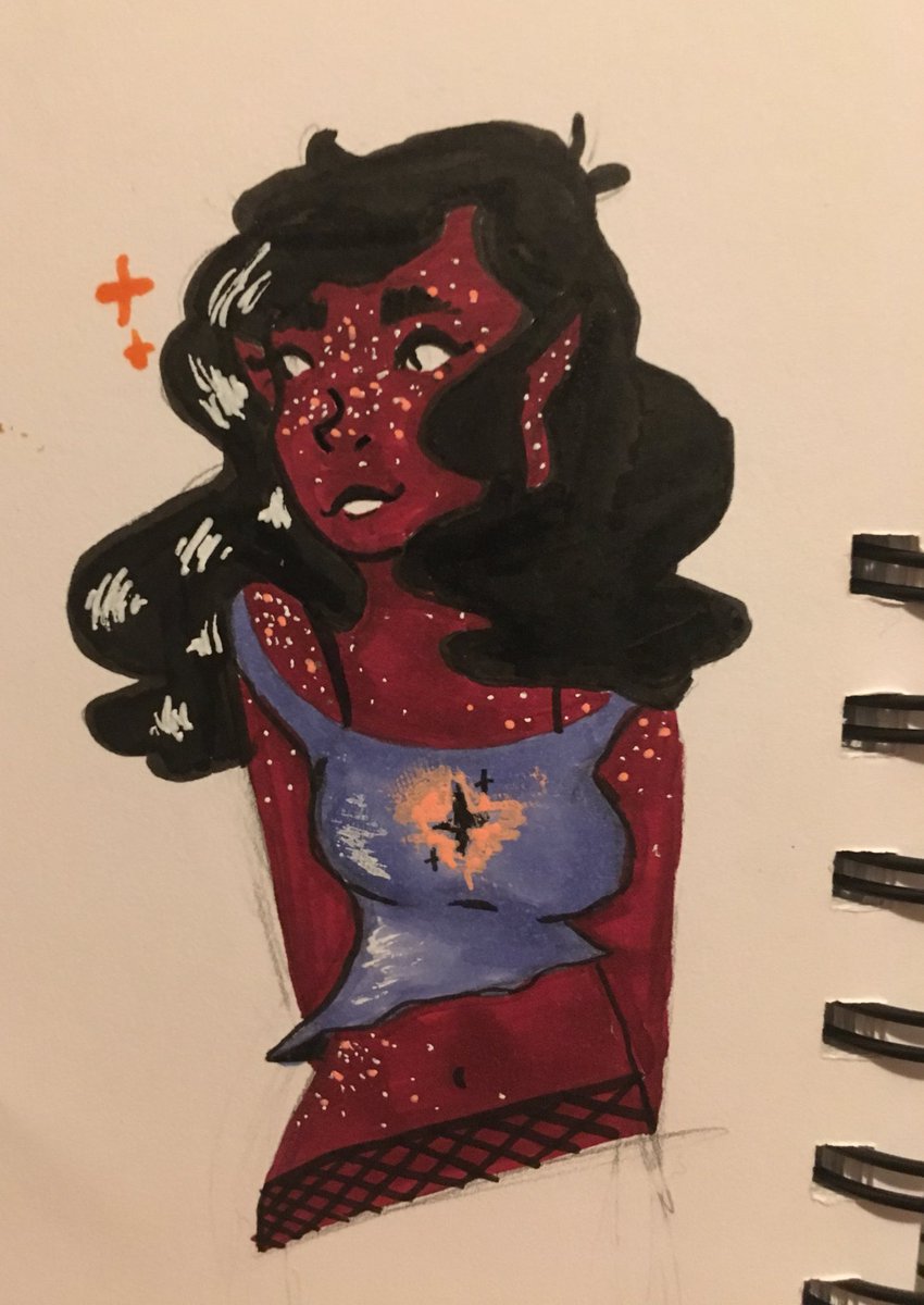 [ Full profile pic
She wears bright ass red ripped jeans but they dont go up to where I chose to stop drawing so dont be alarmed by fishnets