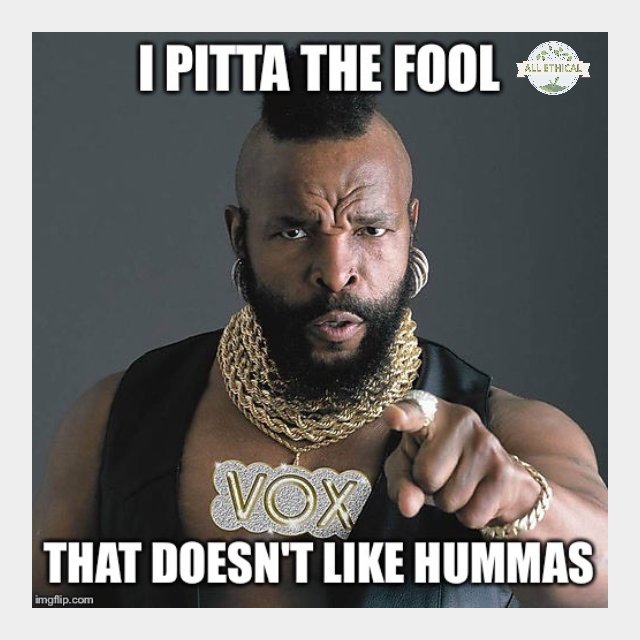 AllEthical's tweet photo. 🌳We pitta the fool 🌳
•
•
#vegan #hummas #veganhour #veganshare https://t.co/Xkbn7TknOY