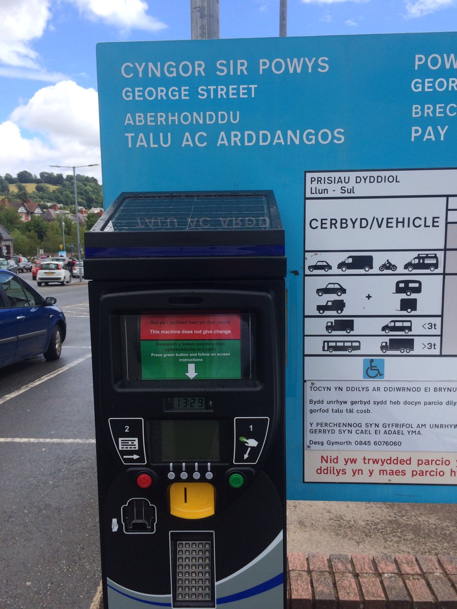 Another meter installed. Its not only bilingual, accepts new and old £1 coins, (whilst they are legal tender) it's solar powered too!