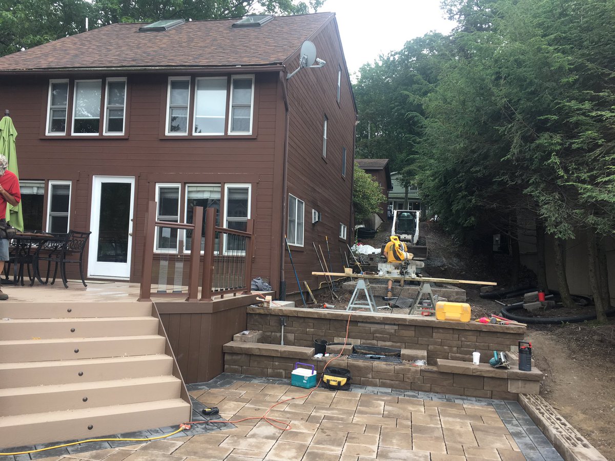 The lake house project is taking shape despite the weather!